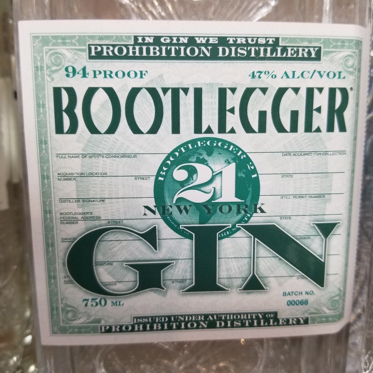 Bootlegger Gin 750ml (Gluten Free) - Sip & Say