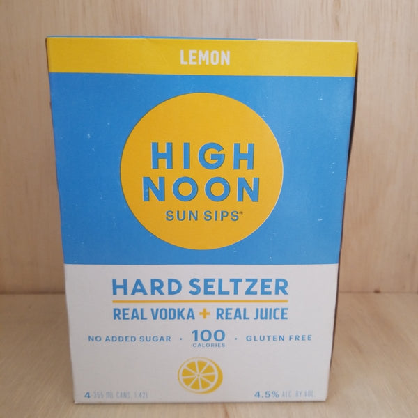 High Noon Vodka Lemon Hard Seltzer 4 Pack 250ml Sip And Say