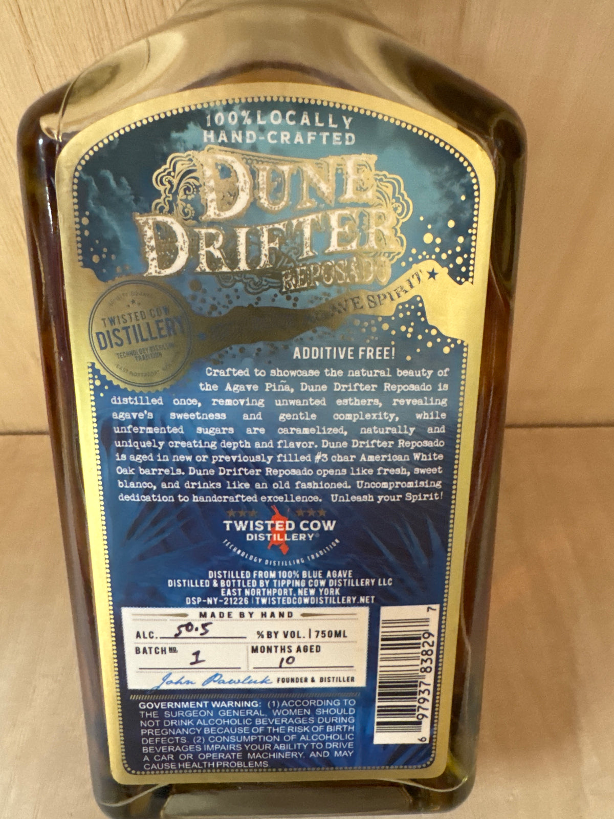Twisted Cow Dune Drifter Agave Reposado 750ml (Batch 1, 101 Proof)