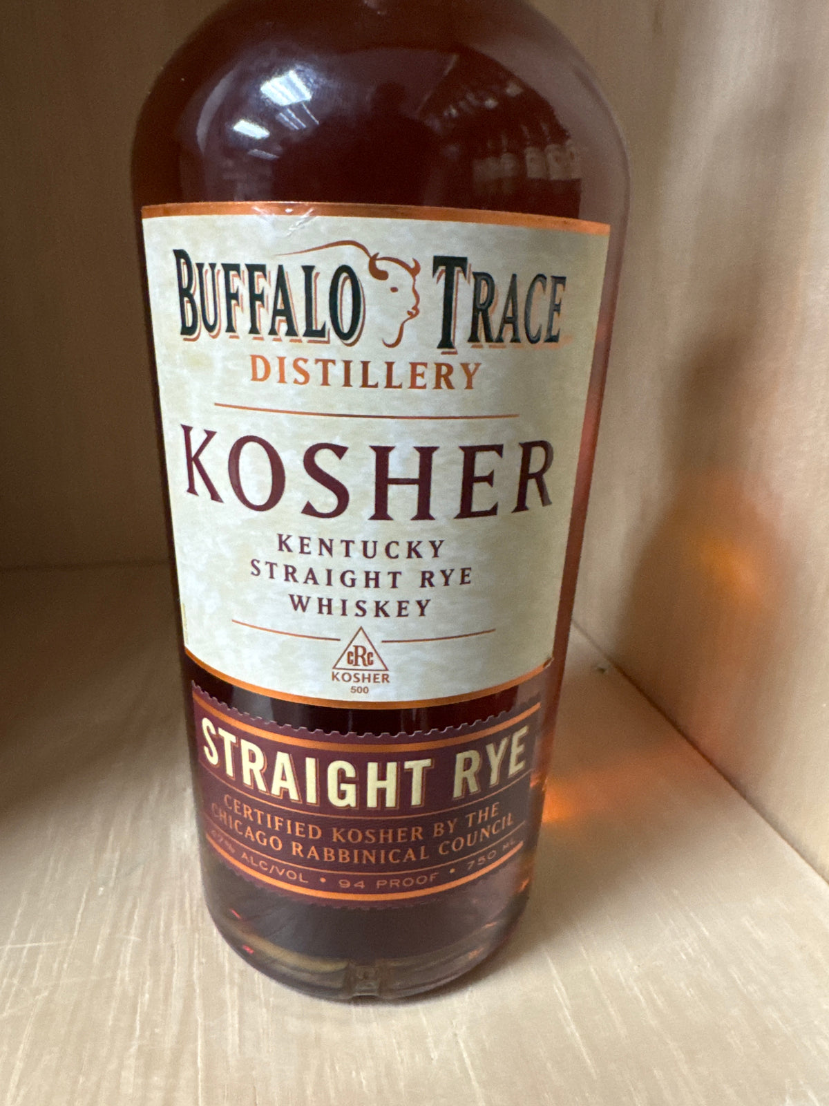 Buffalo Trace Kosher Straight Rye 750ml