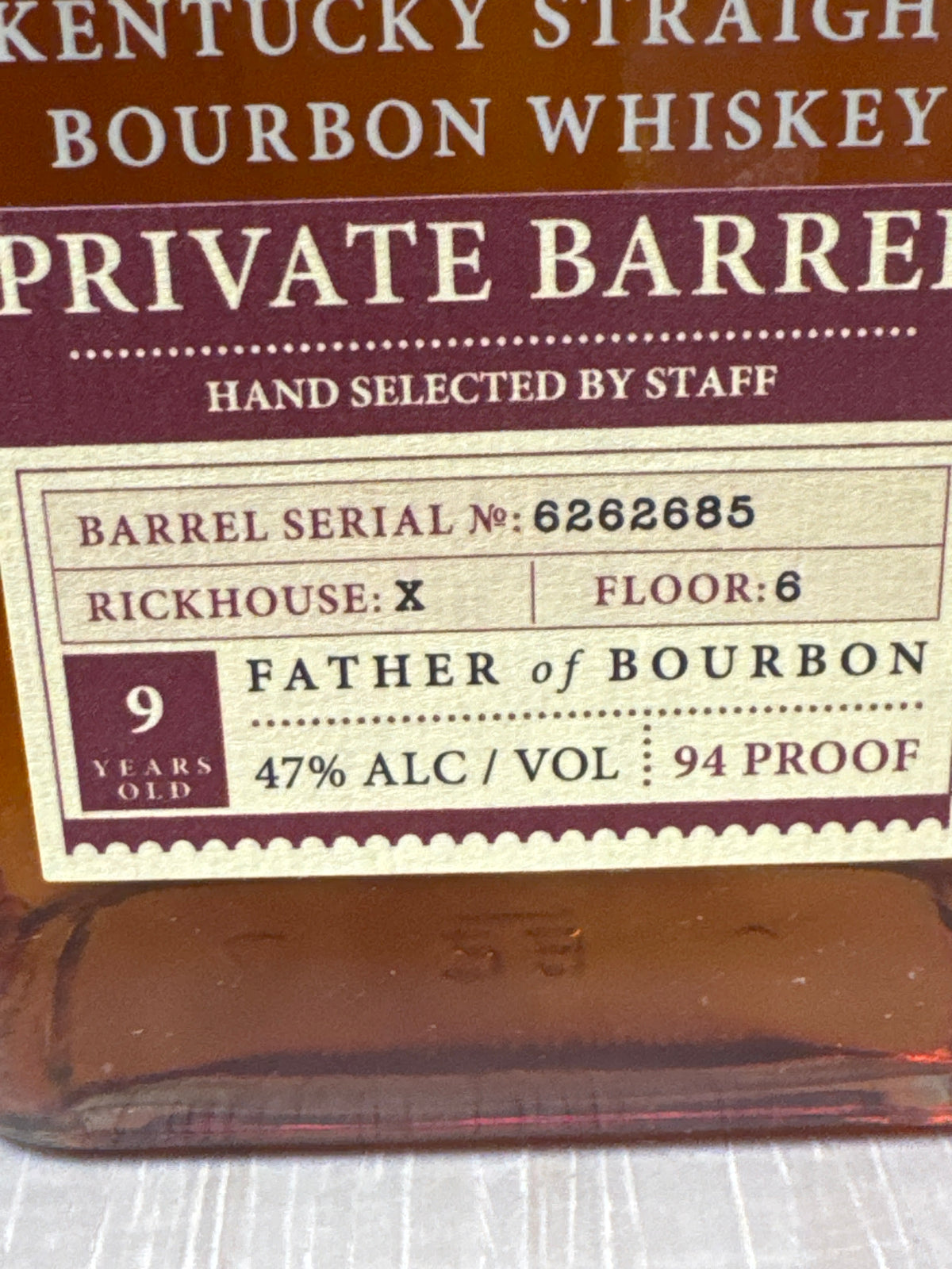 Elijah Craig 9 Year Old Private Barrel Bourbon 750ml (Barrel 6262685)