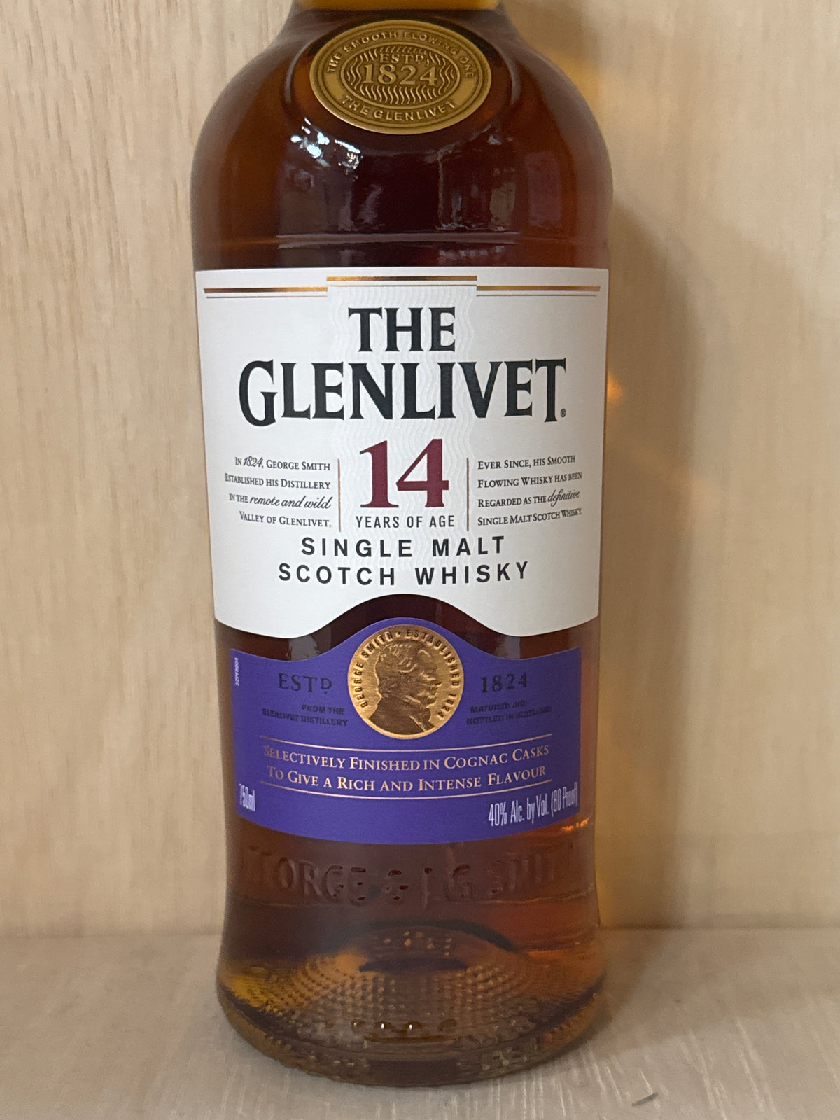 Glenlivet 14 Year Old Cognac Cask Single Malt Scotch 750ml