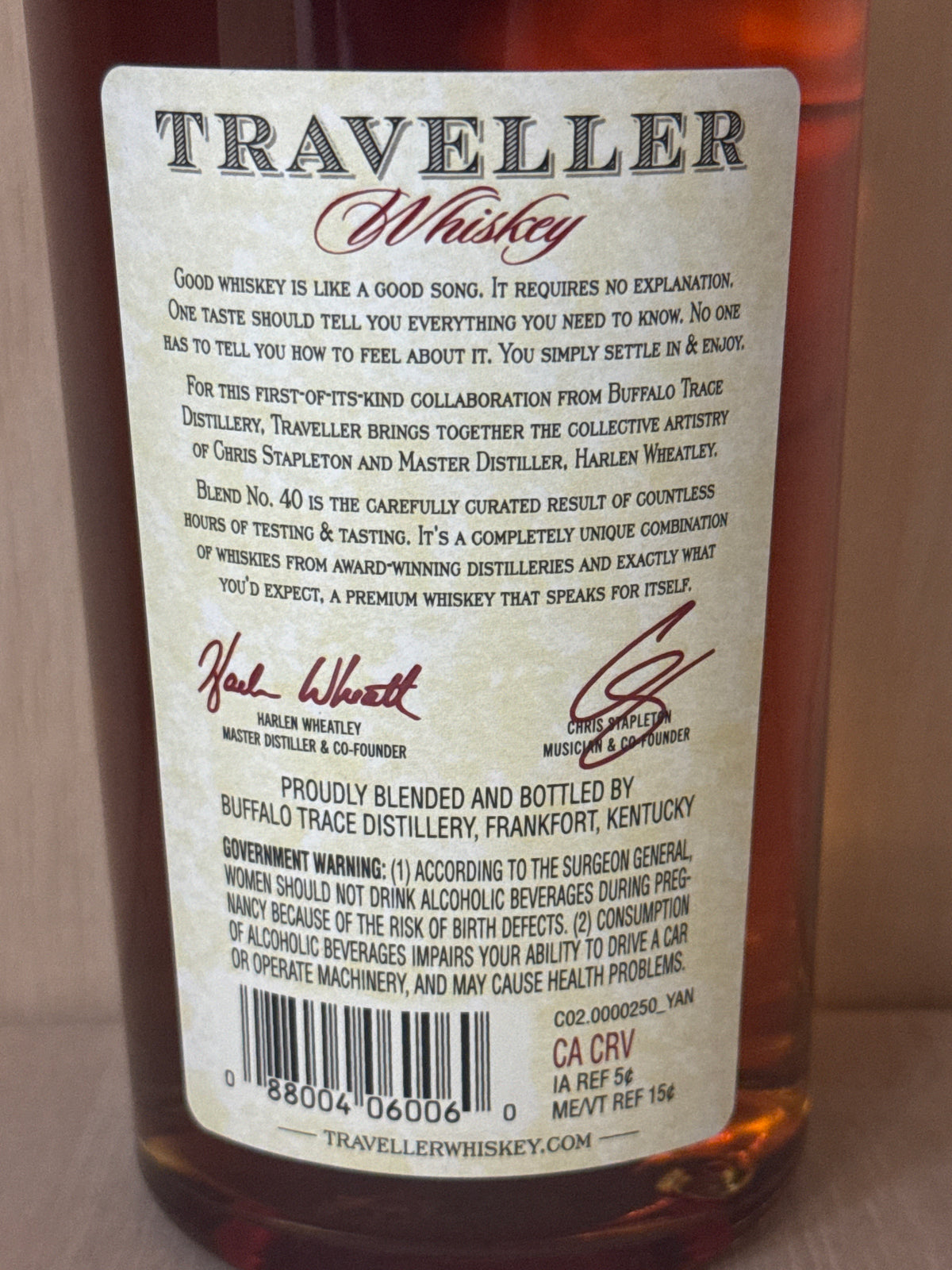 Traveller Whiskey Blend No. 40, 750ml (Perfect for Engraving)