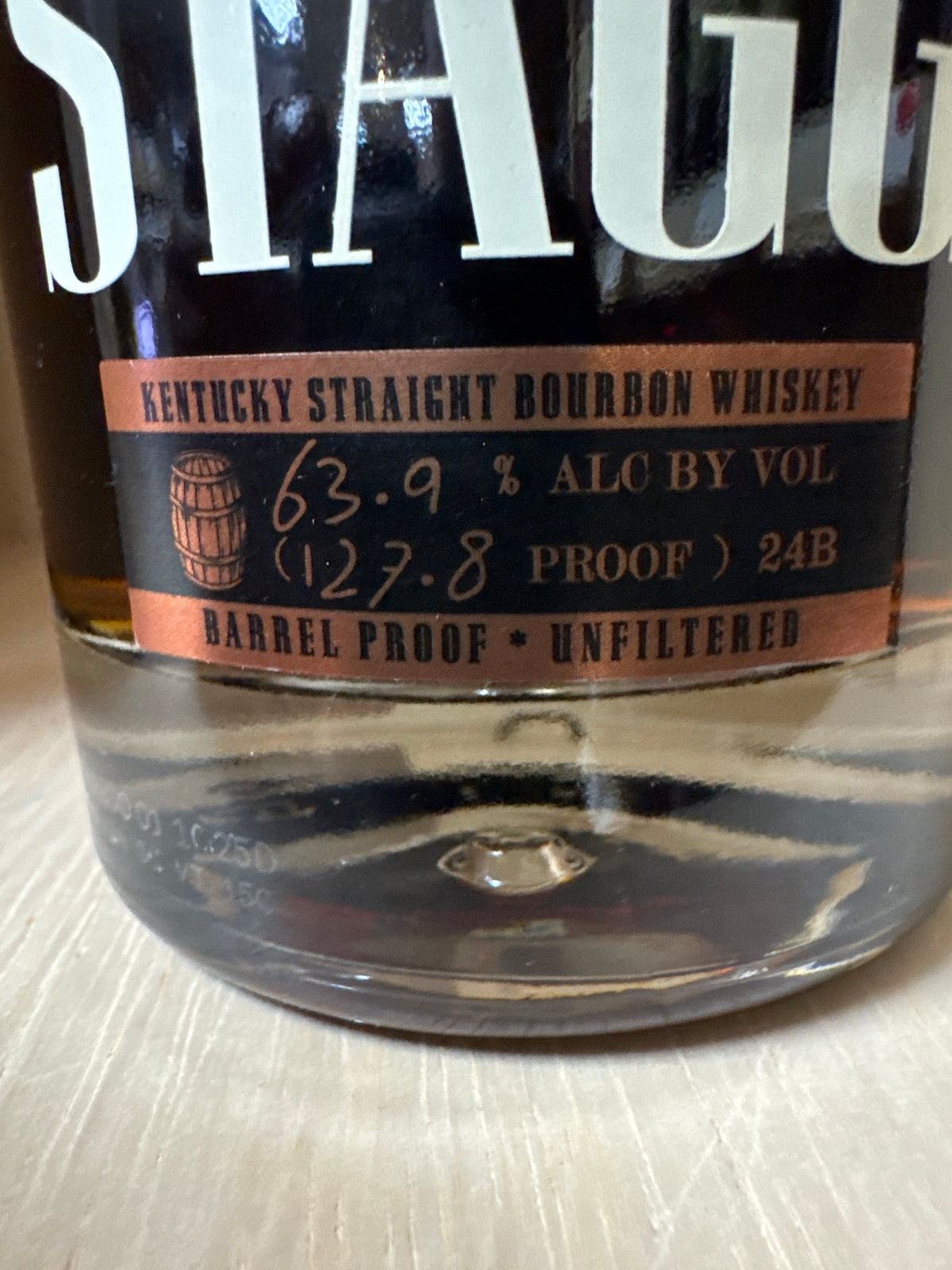 Stagg Barrel Proof Straight Bourbon 2024, 750ml (Batch 24B, 127.8 proof)