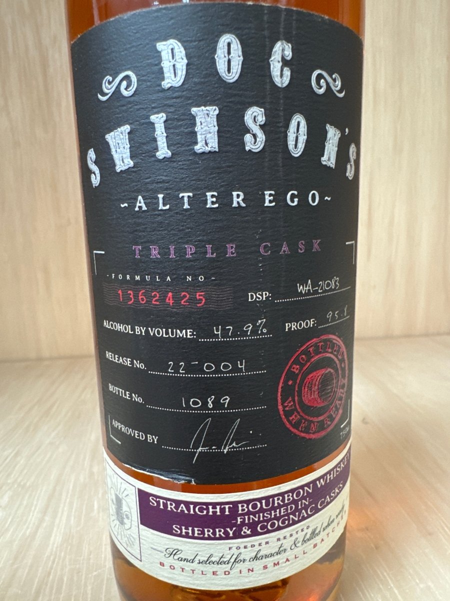 Doc Swinson&#39;s Alter Ego Sherry &amp; Cognac Cask Straight Bourbon 750ml (proof 95.8) - Sip &amp; Say