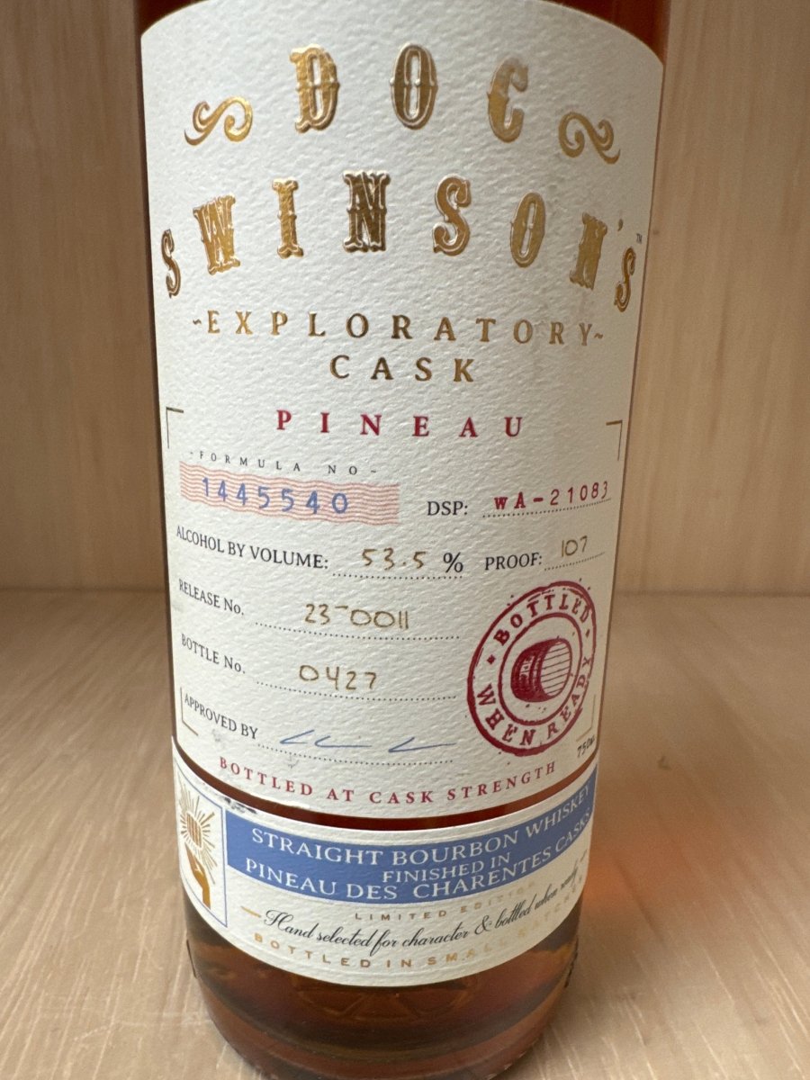 Doc Swinson&#39;s Pineau Cask Straight Bourbon 750ml (proof 107) - Sip &amp; Say