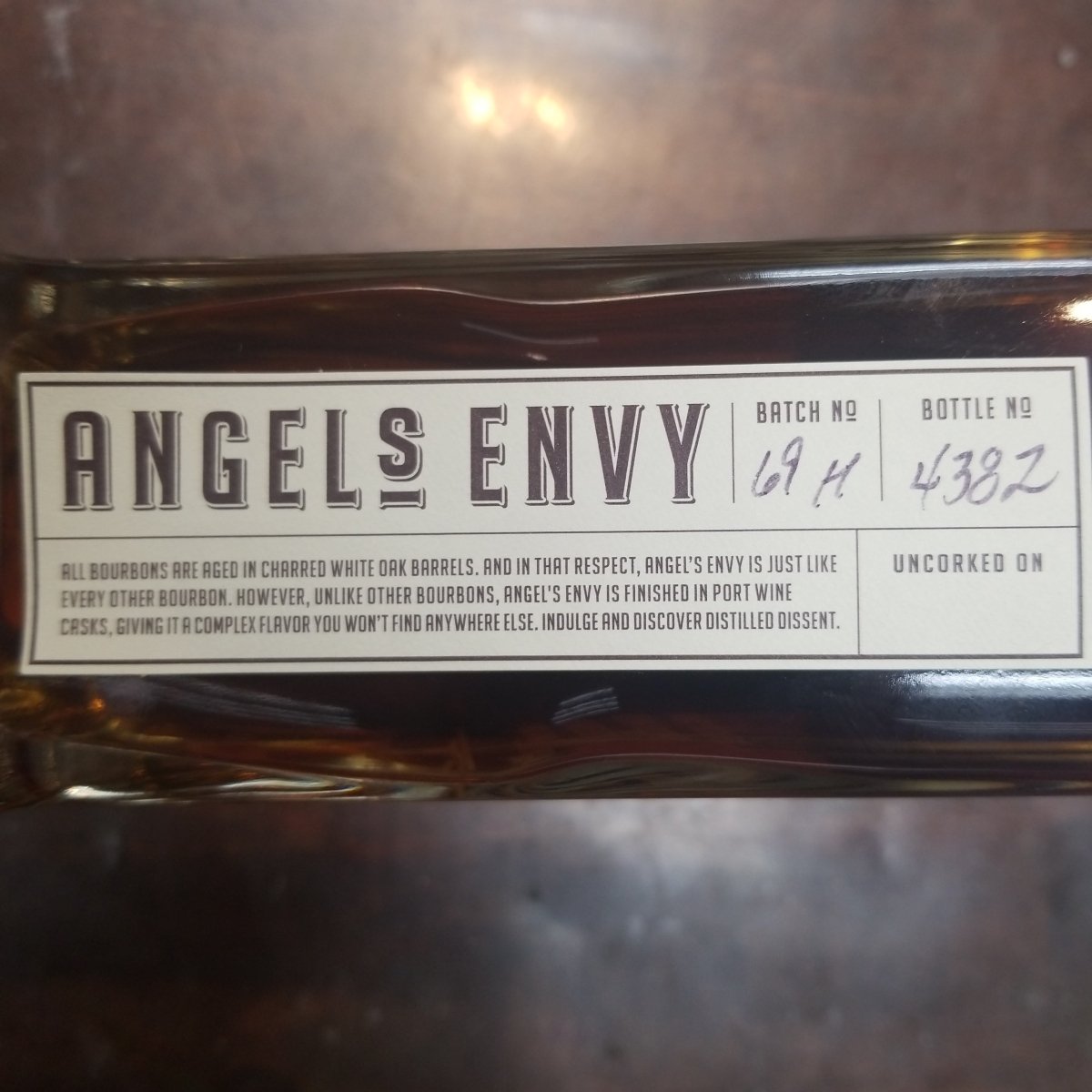 Angel&#39;s Envy Bourbon 750ml (Batch 69, Bottle 4382) - Sip &amp; Say
