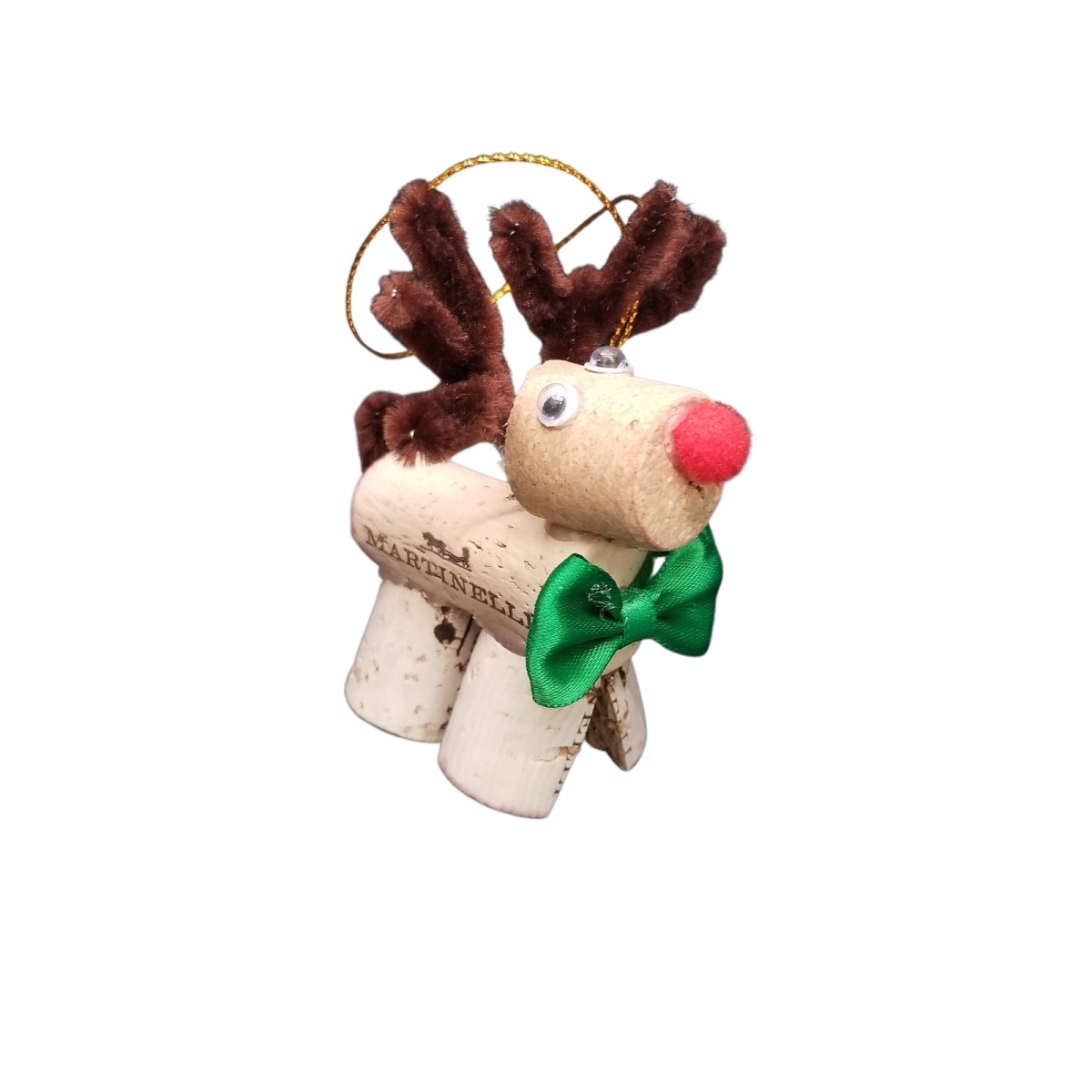 Cork Reindeer Christmas Ornament - Sip &amp; Say