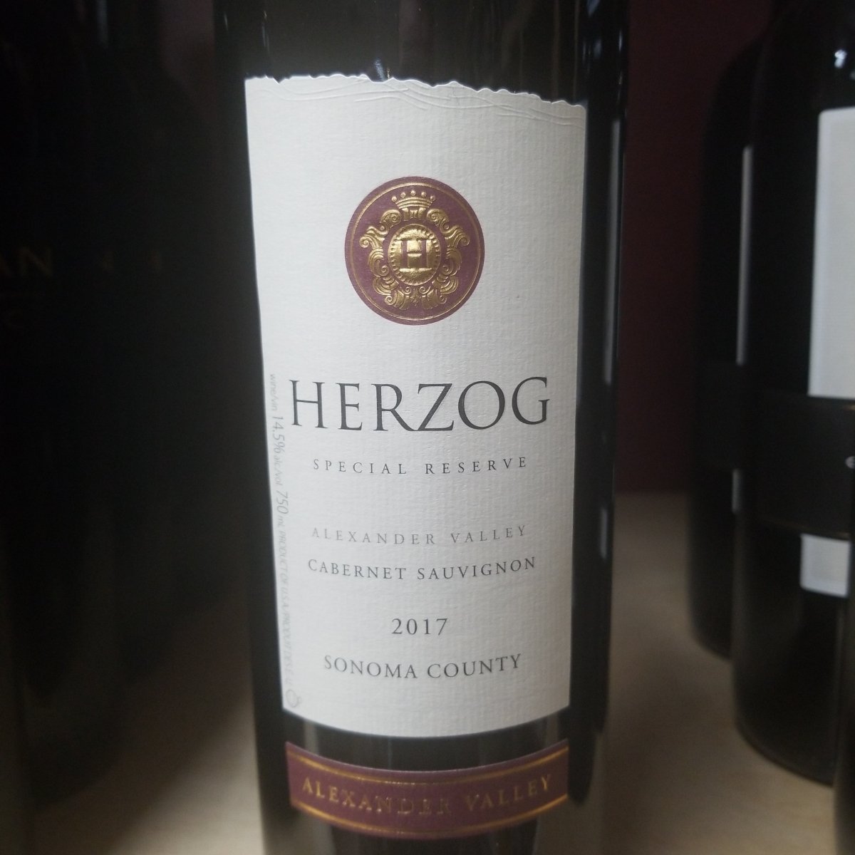 Herzog Special Reserve Alexander Valley Cabernet Sauvignon 750ml (Kosher for Passover/Mevushal) - Sip & Say