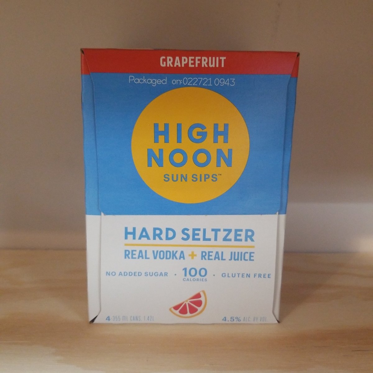 High Noon Grapefruit Hard Seltzer 4-Pack 250ml - Sip & Say