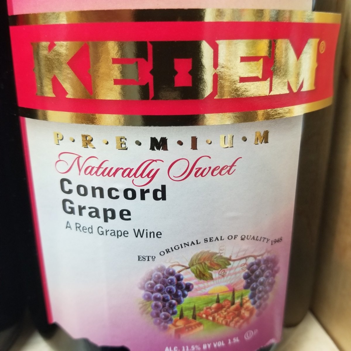 Kedem Concord Naturally Sweet 1.5L (Kosher for Passover/Mevushal) - Sip & Say