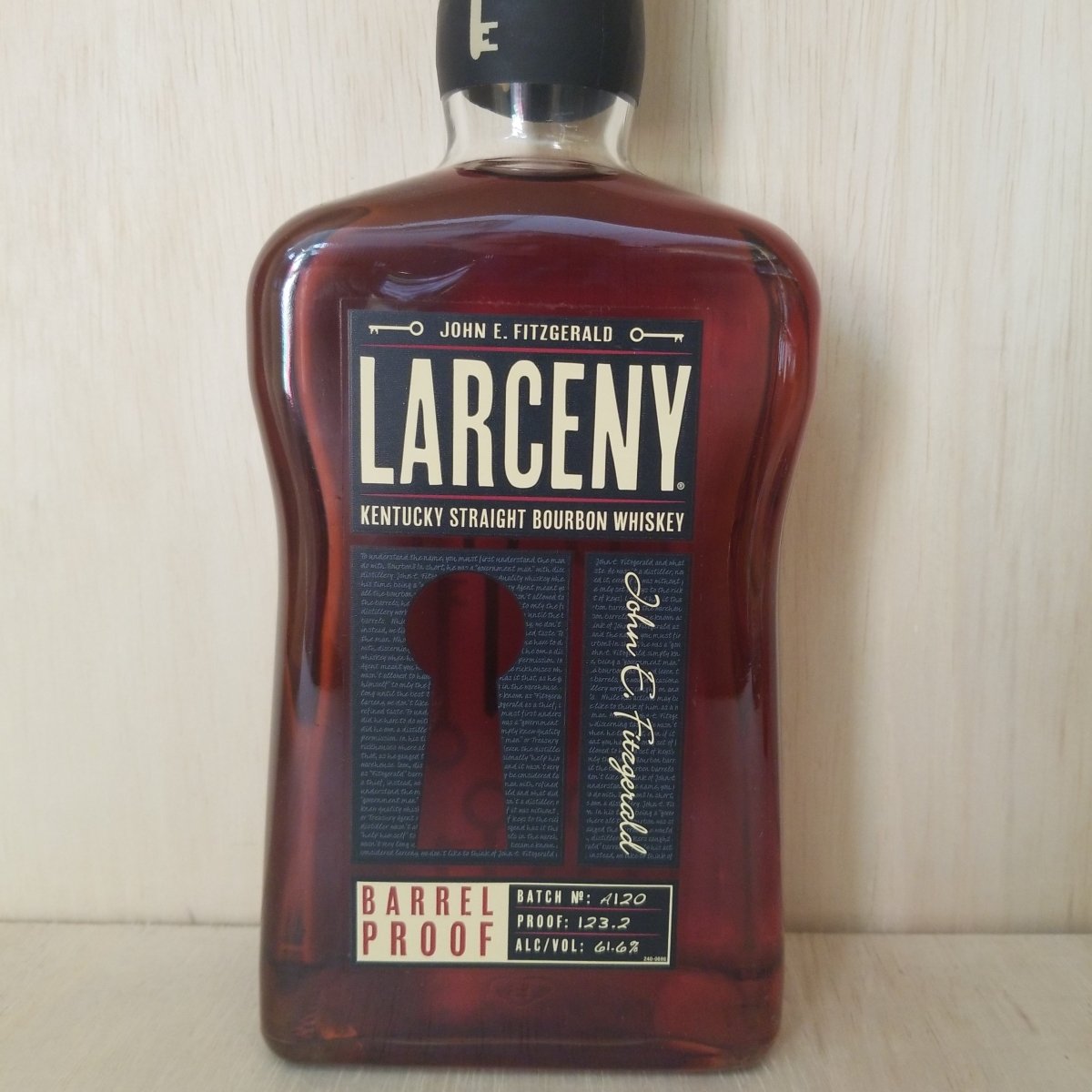 Larceny Barrel Proof Straight Bourbon 750ml (Barrel A120, proof 123.2) - Sip &amp; Say