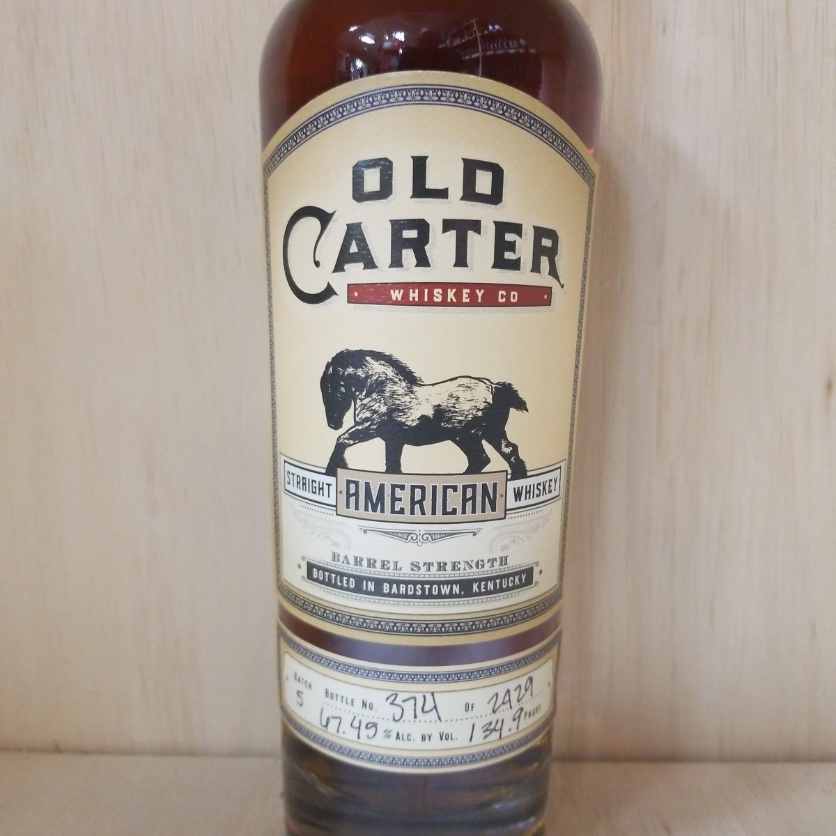 Old Carter 13 Year Old Barrel Strength American Whiskey 750ml (Batch 5) - Sip &amp; Say